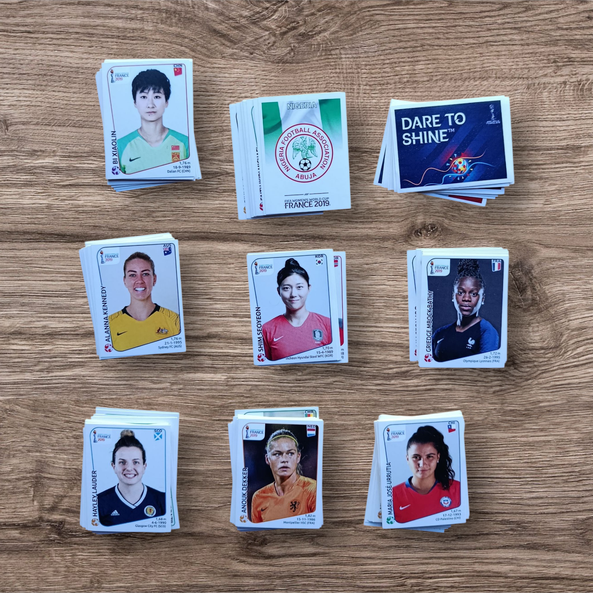 Lote 145 figuritas sin repetir Mundial Femenino Francia 2019