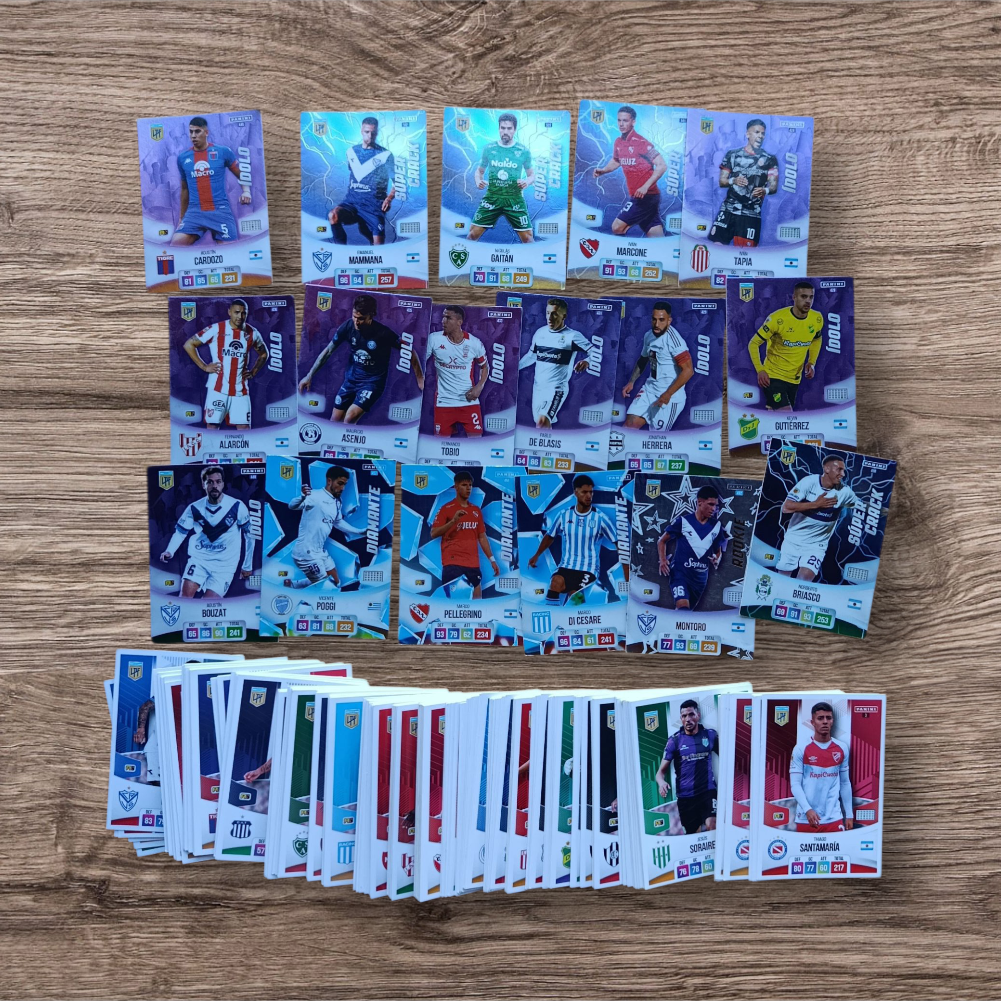 Lote 206 cartas sin repetir Adrenalyn Liga Profesional del Fútbol Argentino