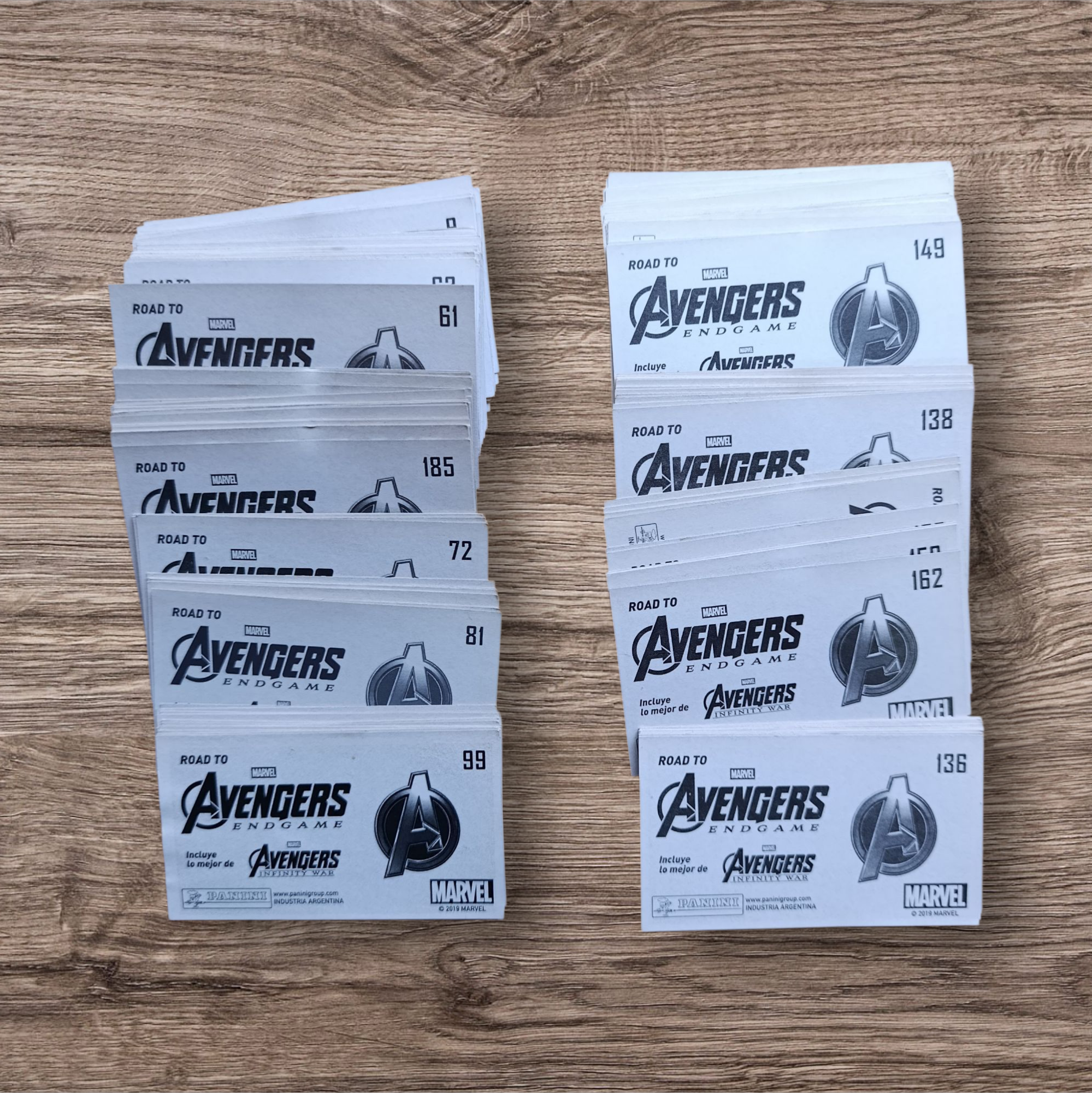 Lote 159 figuritas sin repetir Avengers Endgame