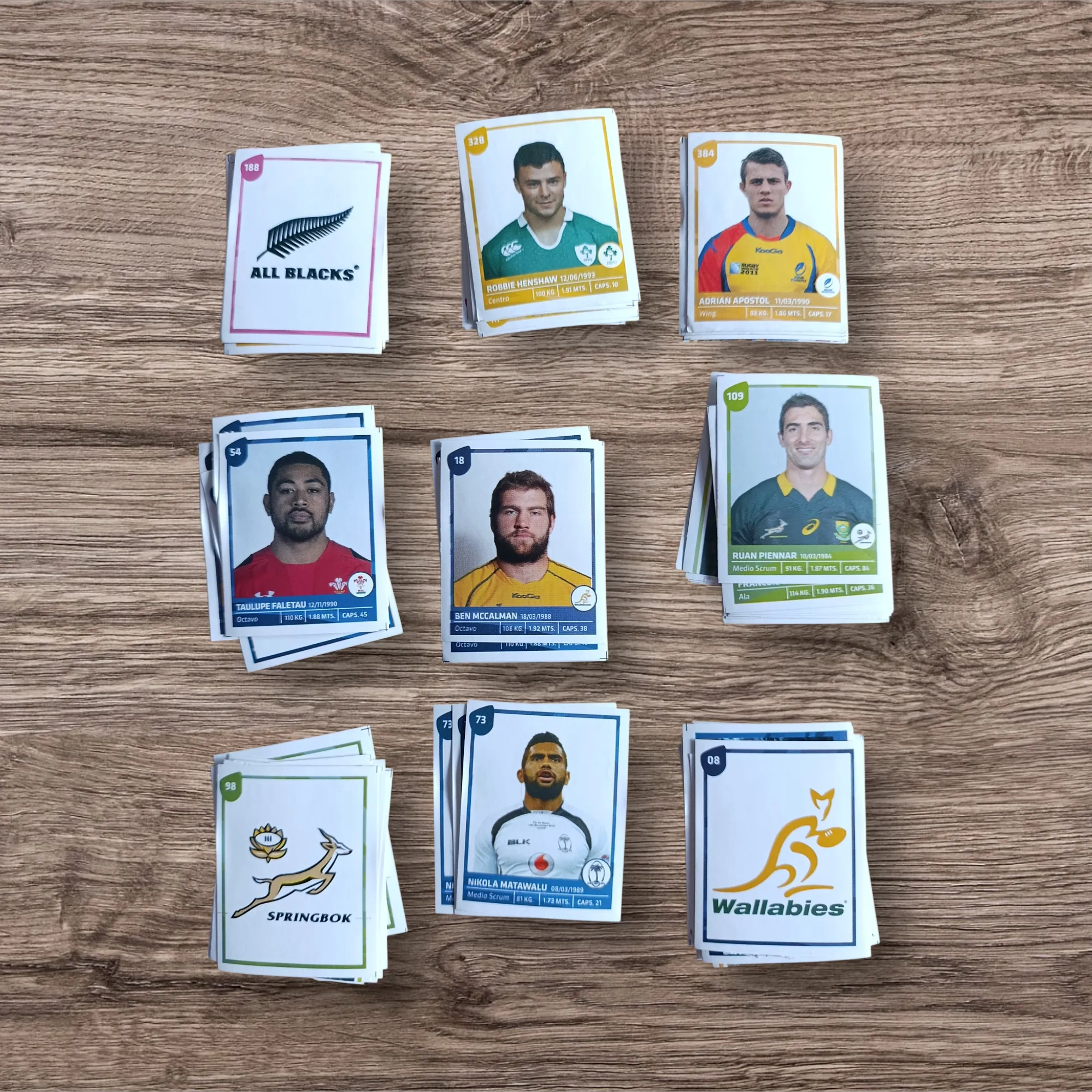 Lote 84 figuritas Mundial Rugby 2015