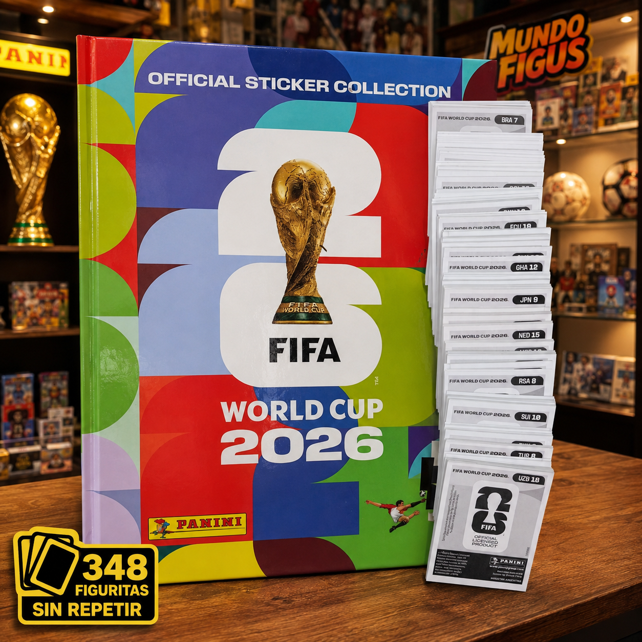 Álbum de Tapa Dura Mundial 2026 Panini + Lote de 348 Figuritas Sin Repetir