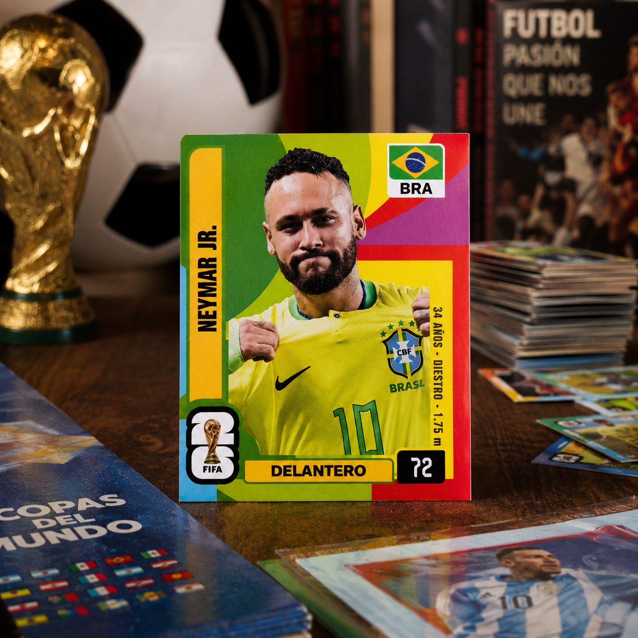 Figurita Neymar Colección Mundial 2026 Barbanegra