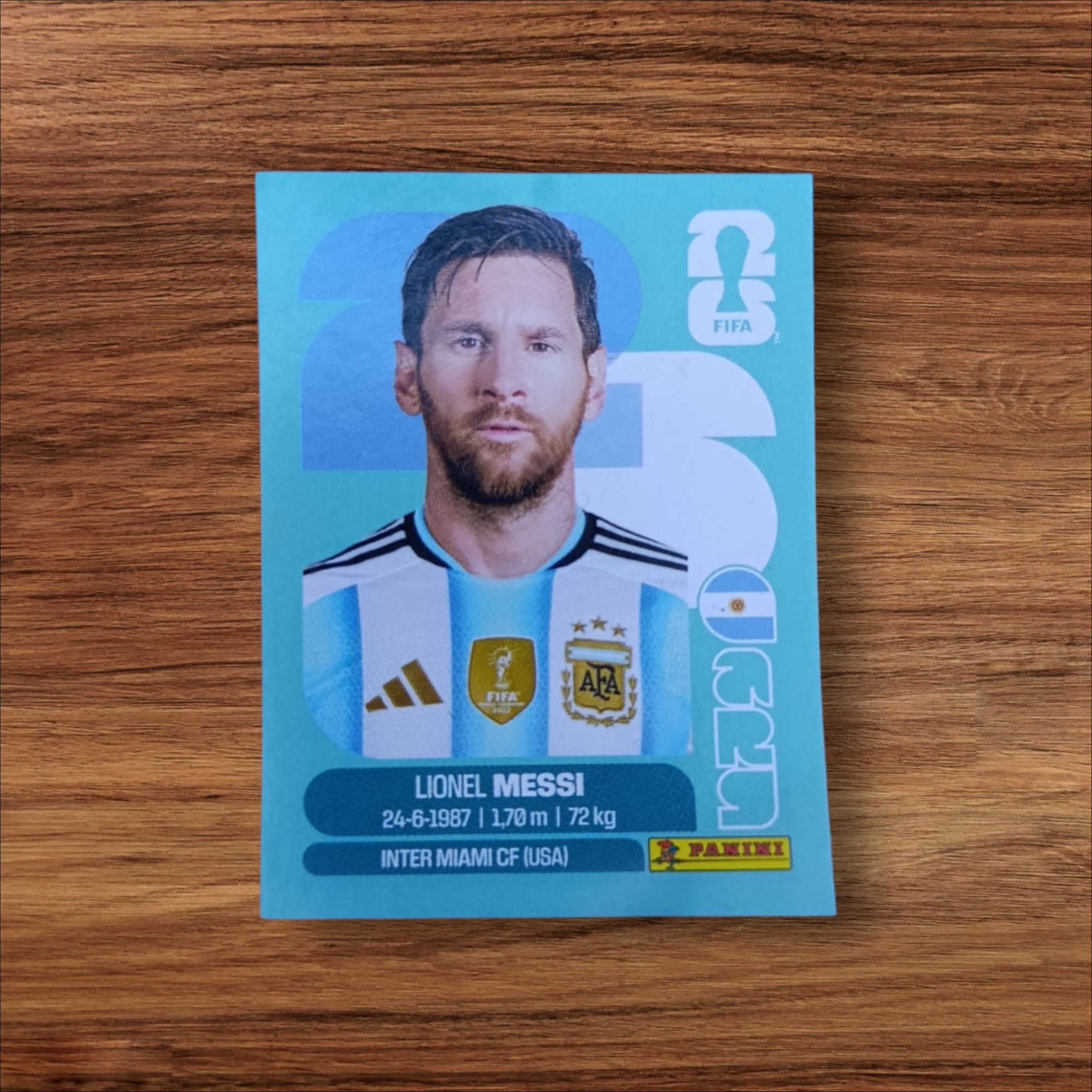 Figurita de Lionel Messi – Mundial 2026 Panini