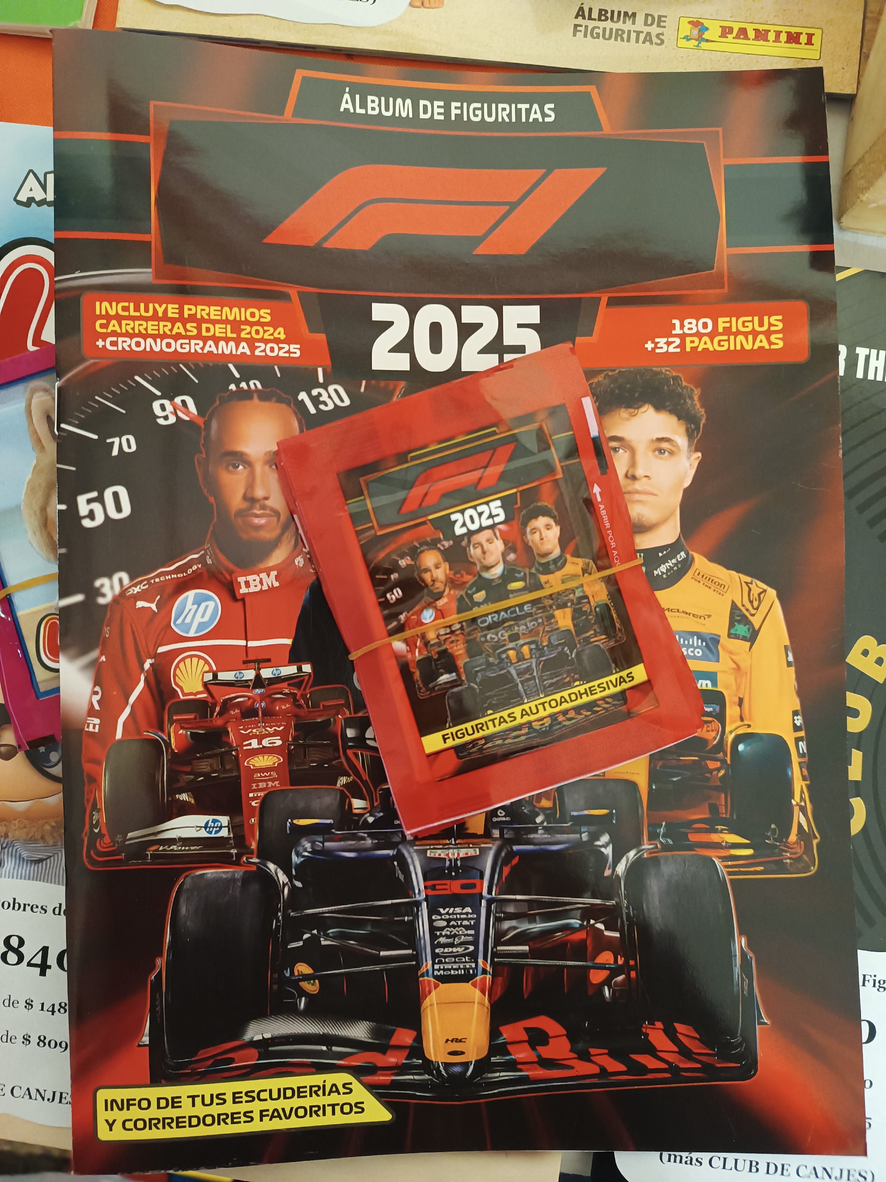 Álbum + 20 sobres de Figuritas Fórmula 1