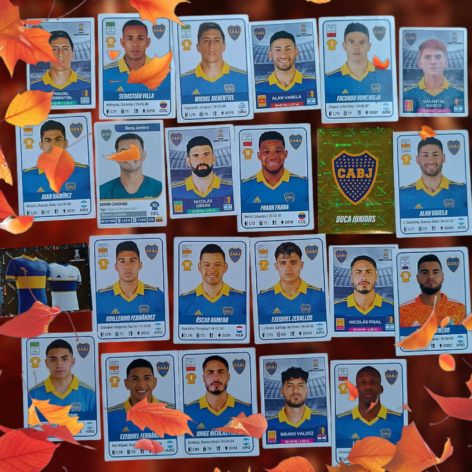 Lote 23 figuritas sueltas Boca Juniors