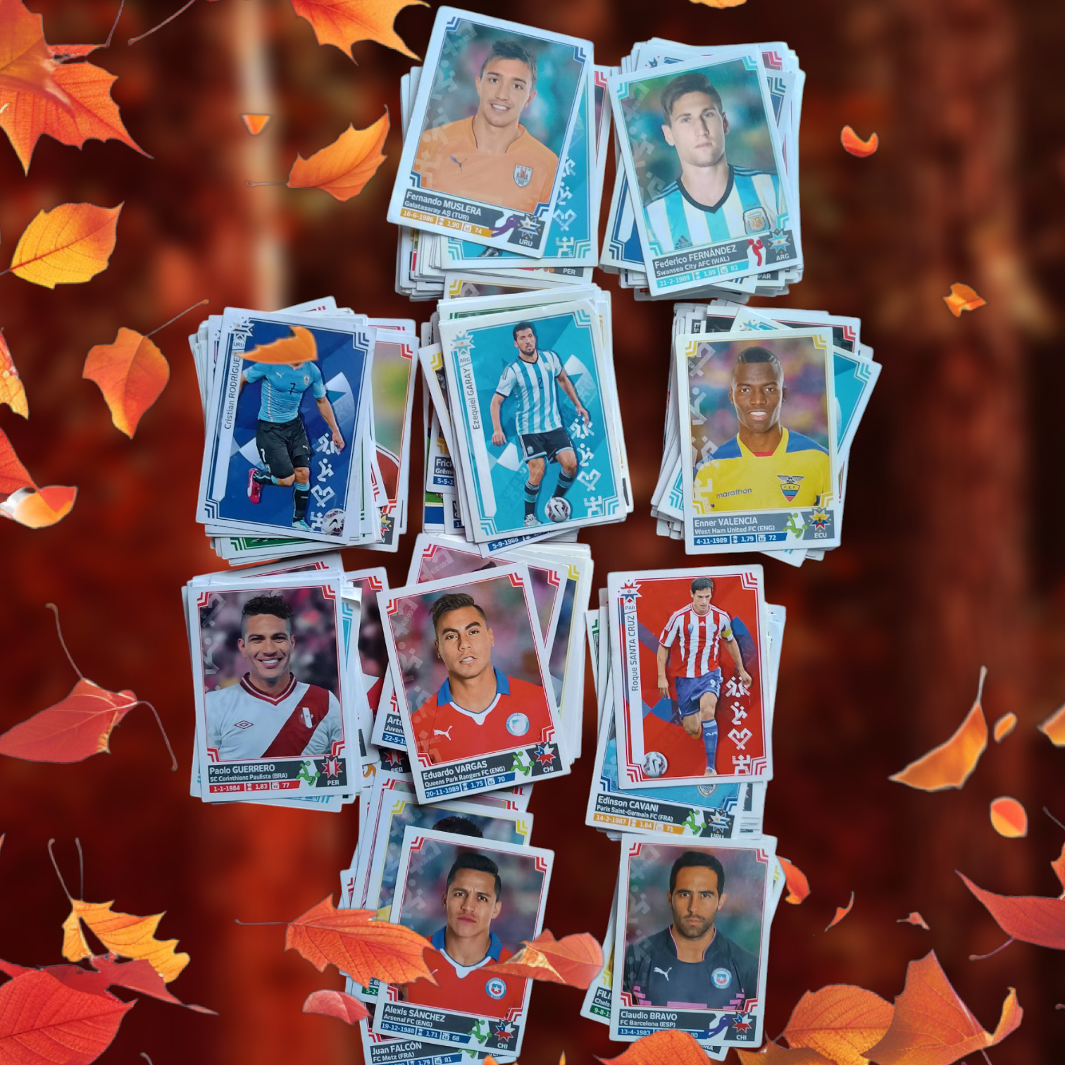 Lote 242 figuritas sueltas Copa América Chile 2015