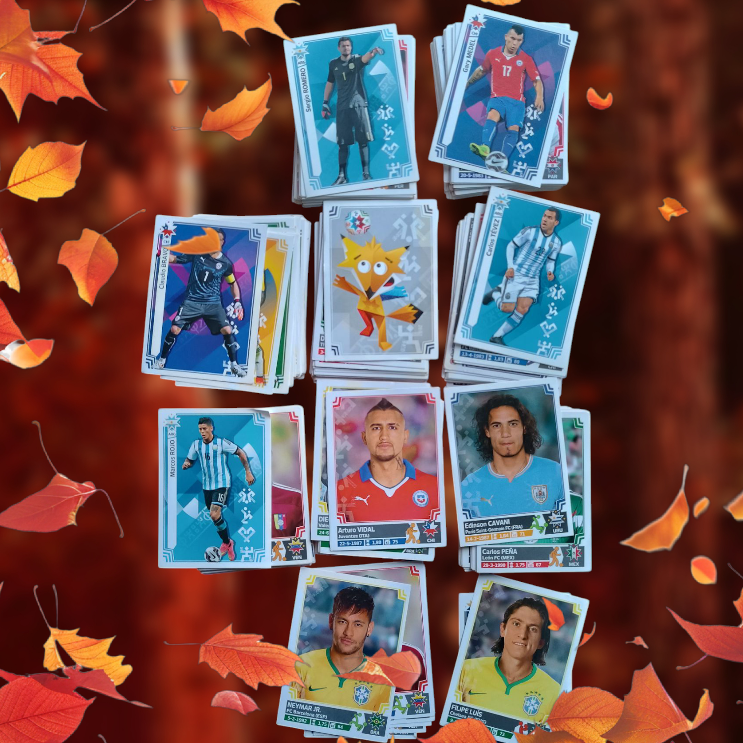 Lote 242 figuritas sueltas Copa América Chile 2015