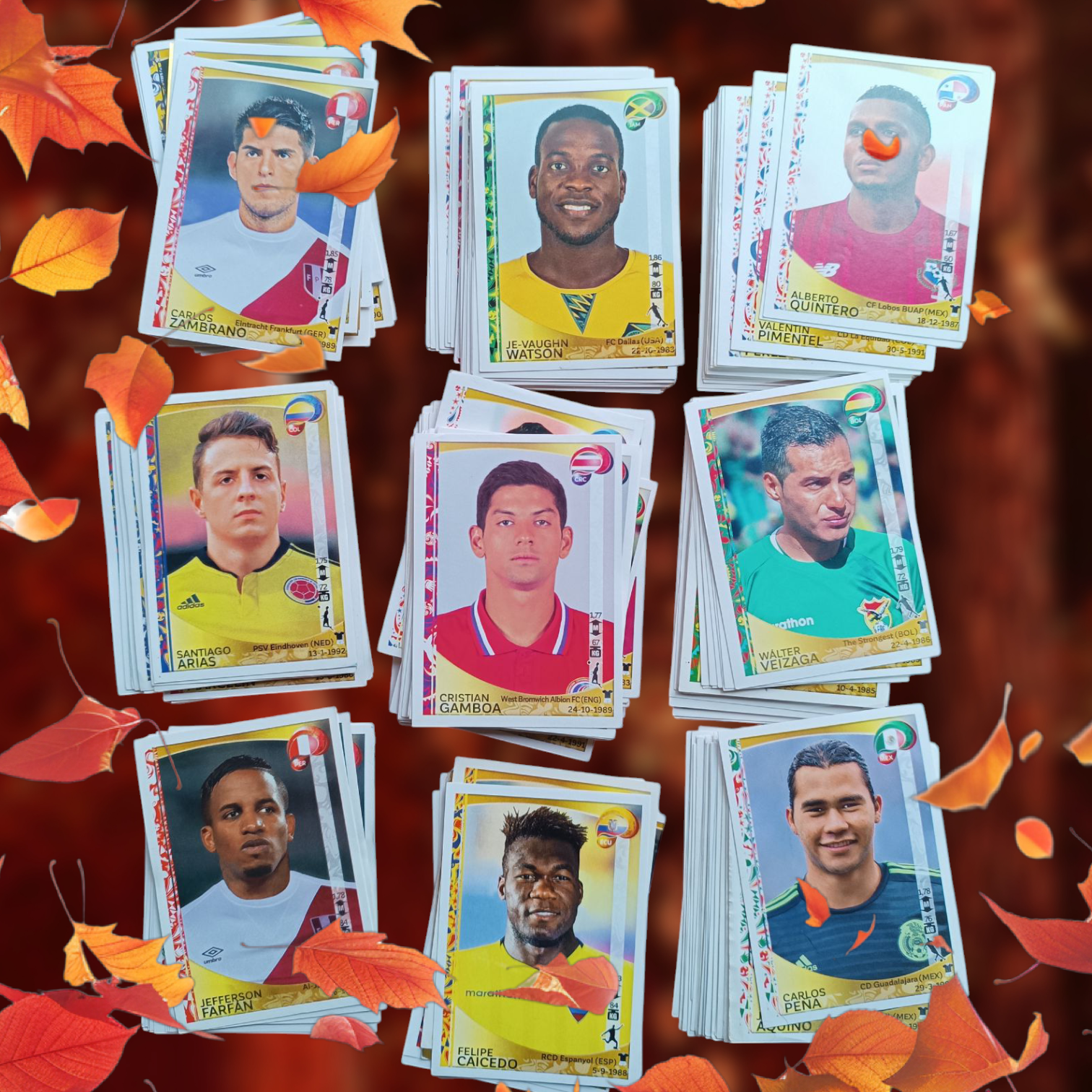 Lote 264 figuritas sueltas Copa América 2016 Centenario