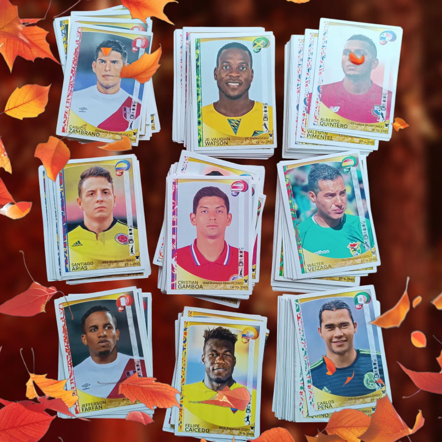 Lote 264 figuritas sueltas Copa América 2016 Centenario