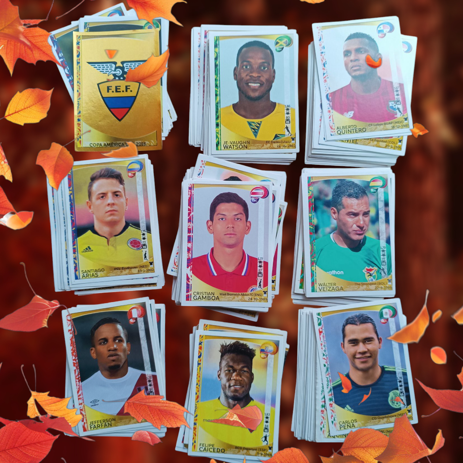 Lote 264 figuritas sueltas Copa América 2016 Centenario