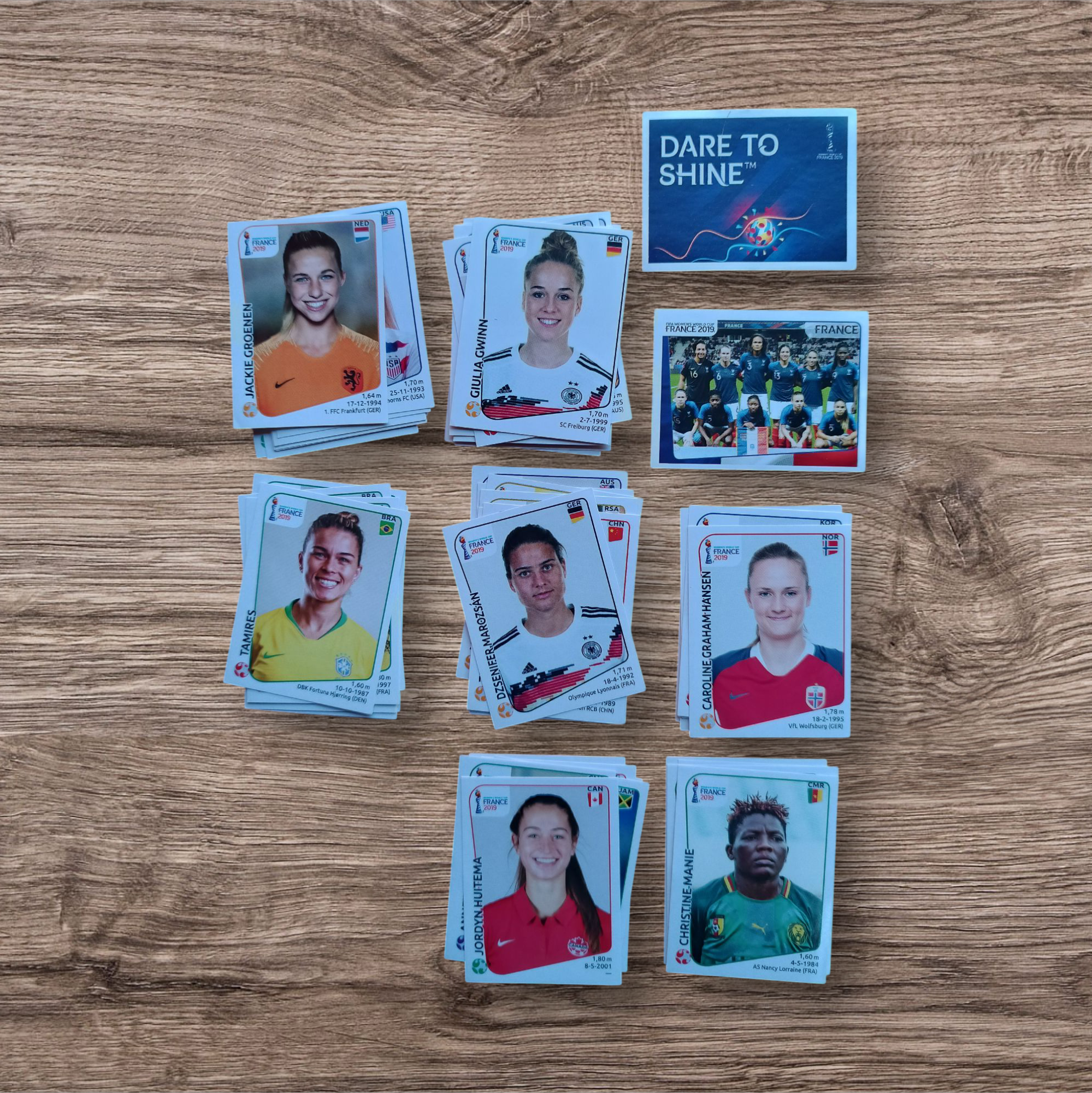 Lote 53 figuritas sin repetir Mundial Femenino Francia 2019