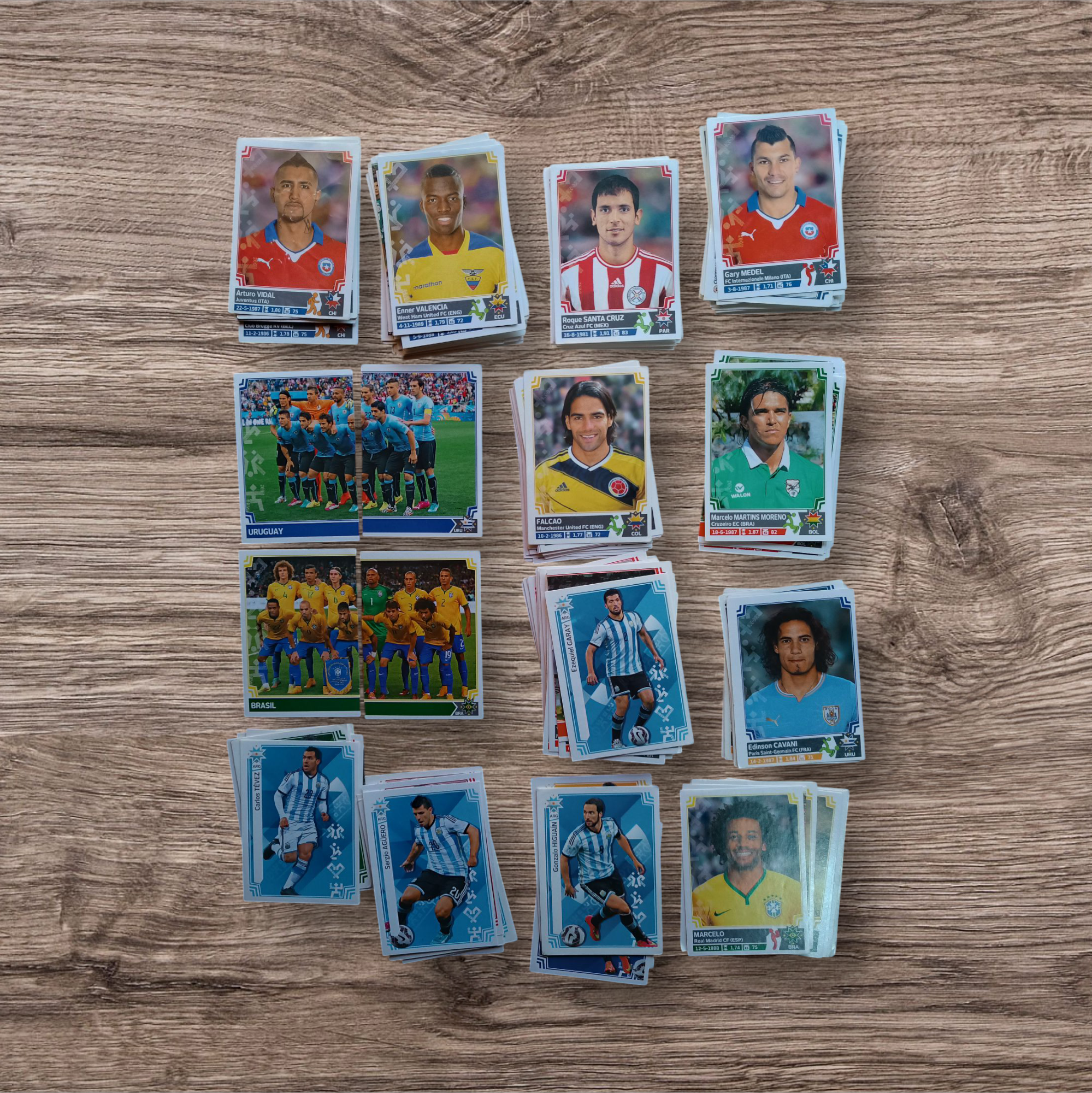 Lote 204 figuritas sin repetir Copa América Chile 2015