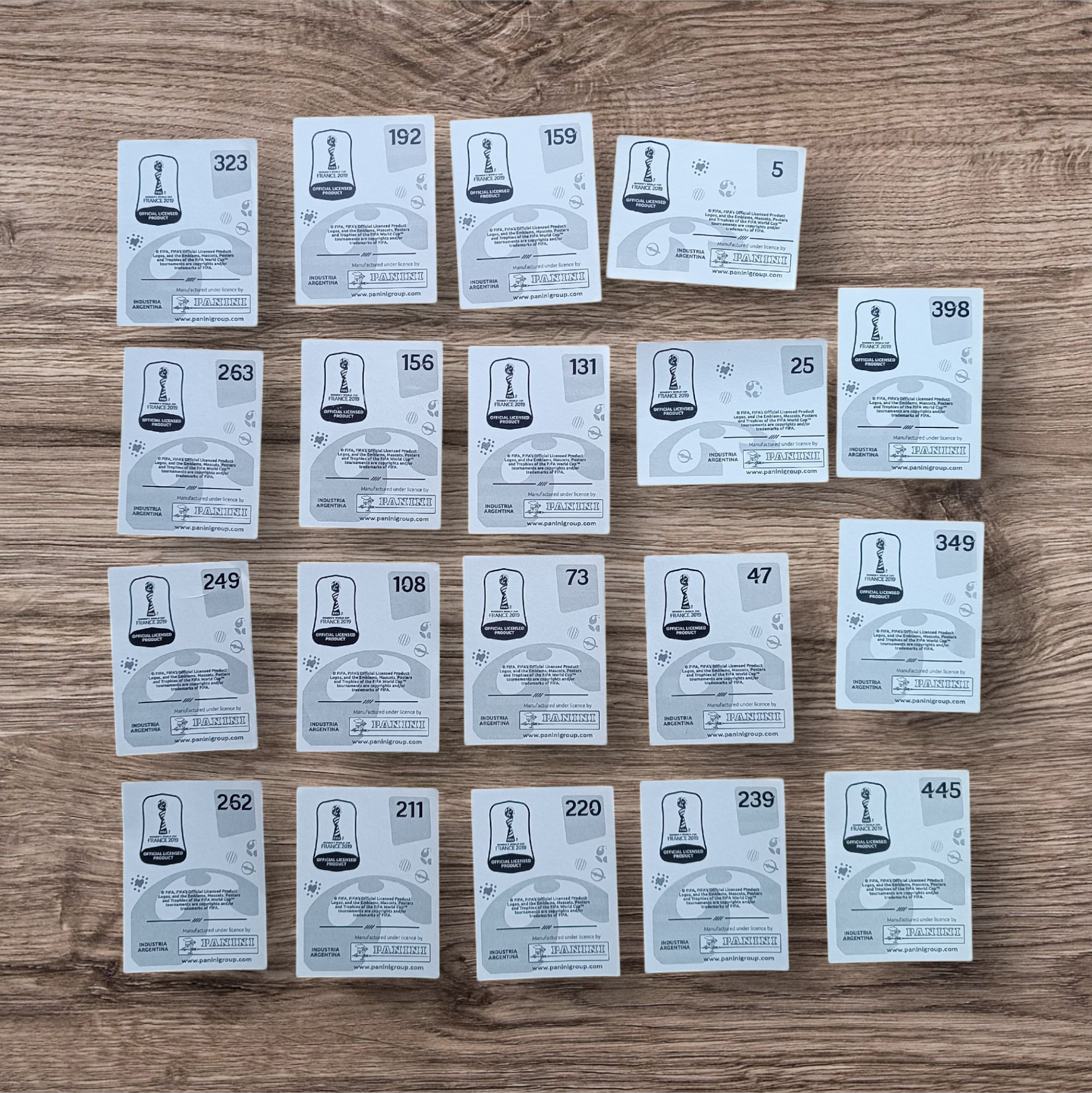 Lote 19 figuritas sin repetir Mundial Femenino Francia 2019