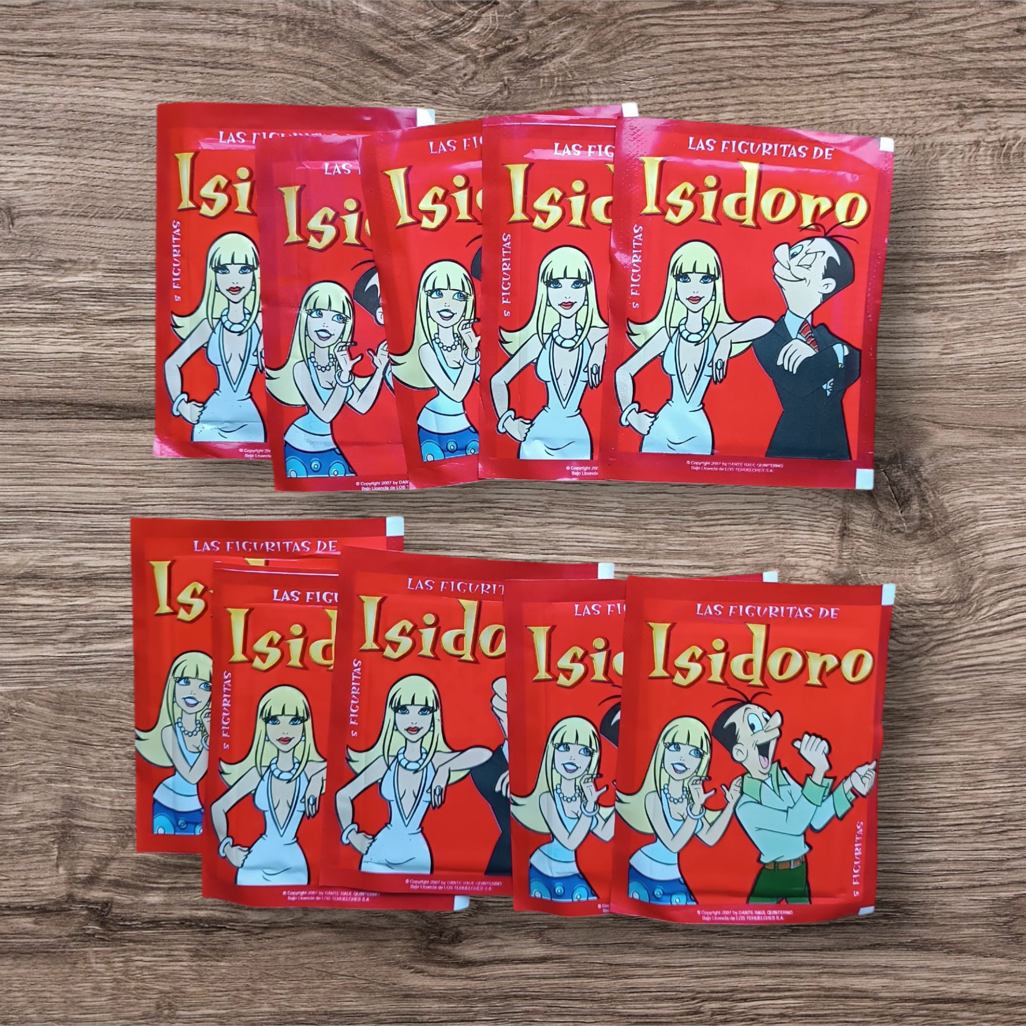 10 Sobres figuritas Isidoro Cañones