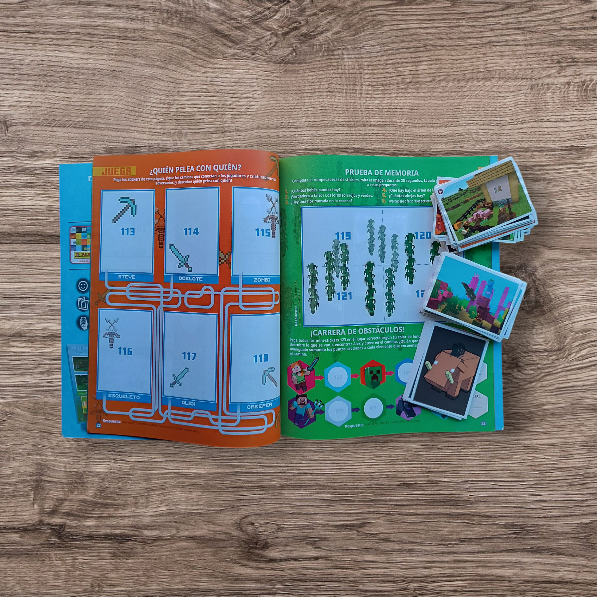 Álbum + 144 figuritas Minecraft Treasure, de Panini