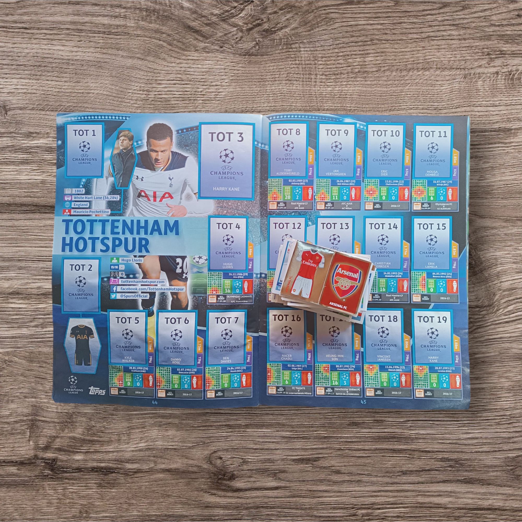 Álbum + 186 figuritas sin repetir Champions League 2016/17