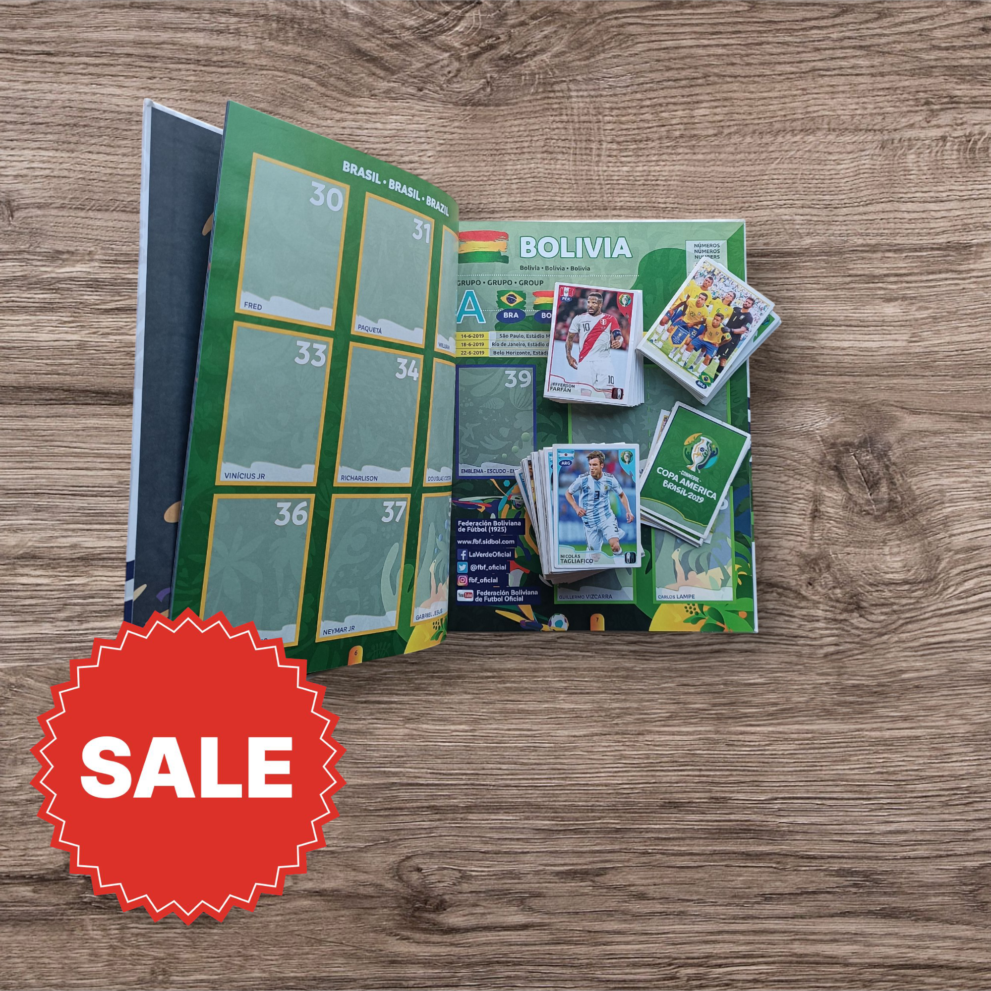 Álbum tapa dura + 297 figuritas sin repetir Copa América 2019