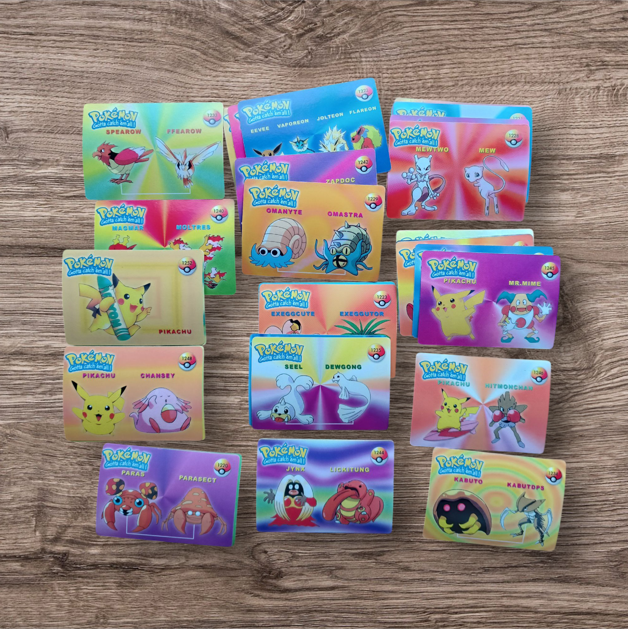 Lote 36 cartas con stickers Pokemon