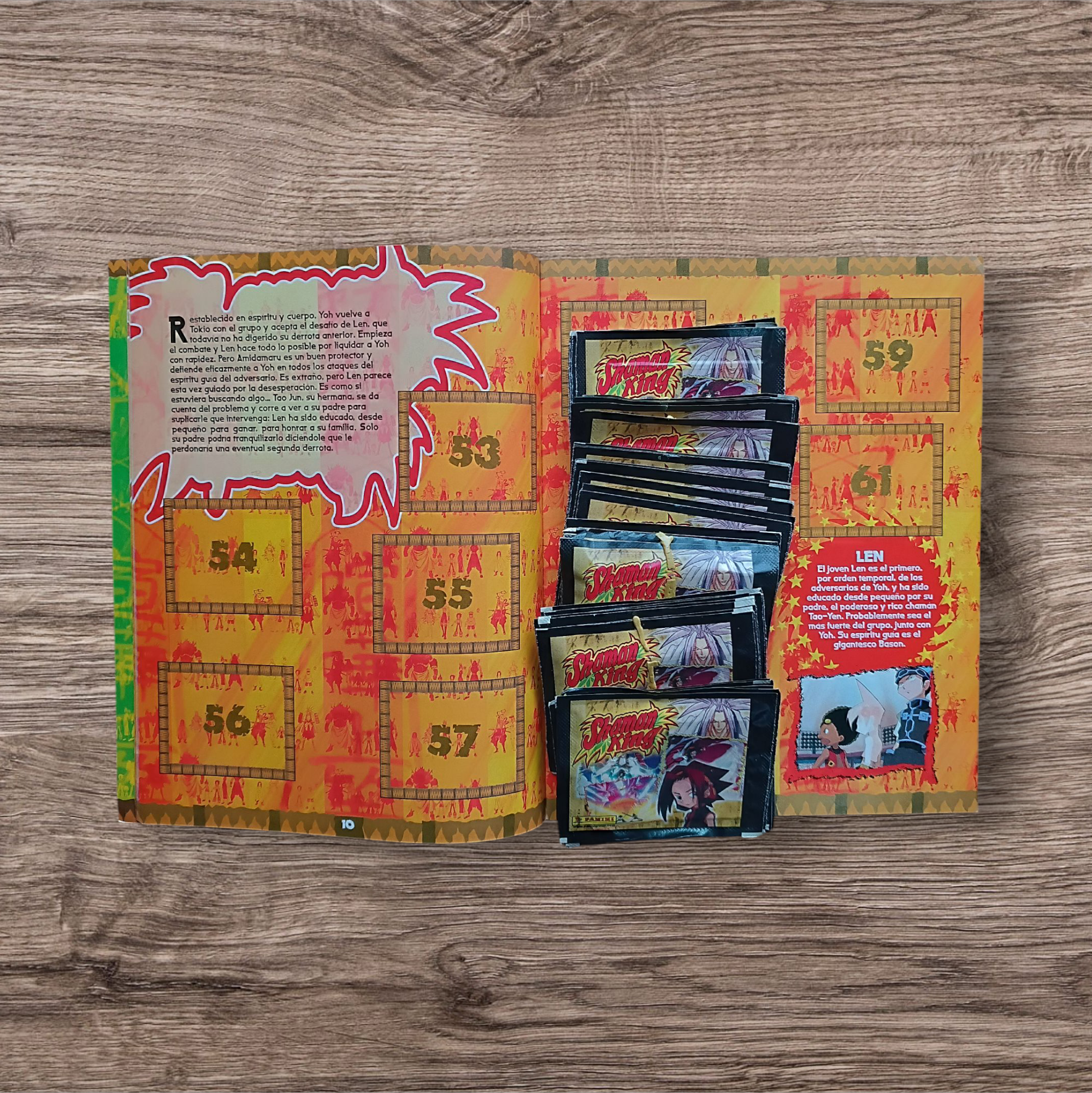 Álbum + 50 sobres de figuritas Shaman King