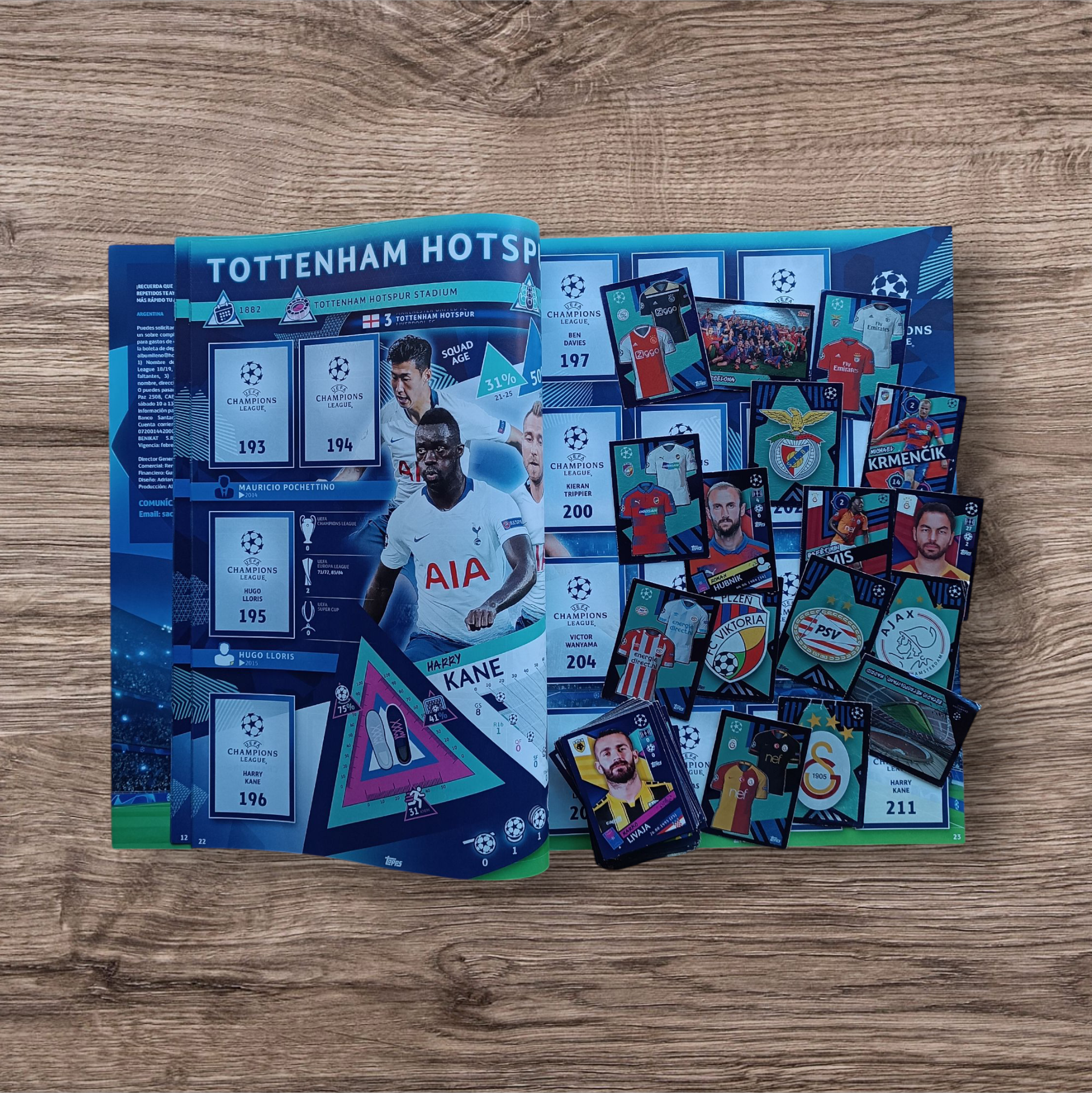 Álbum promocional + 124 figuritas sin repetir Champions League 2018/19