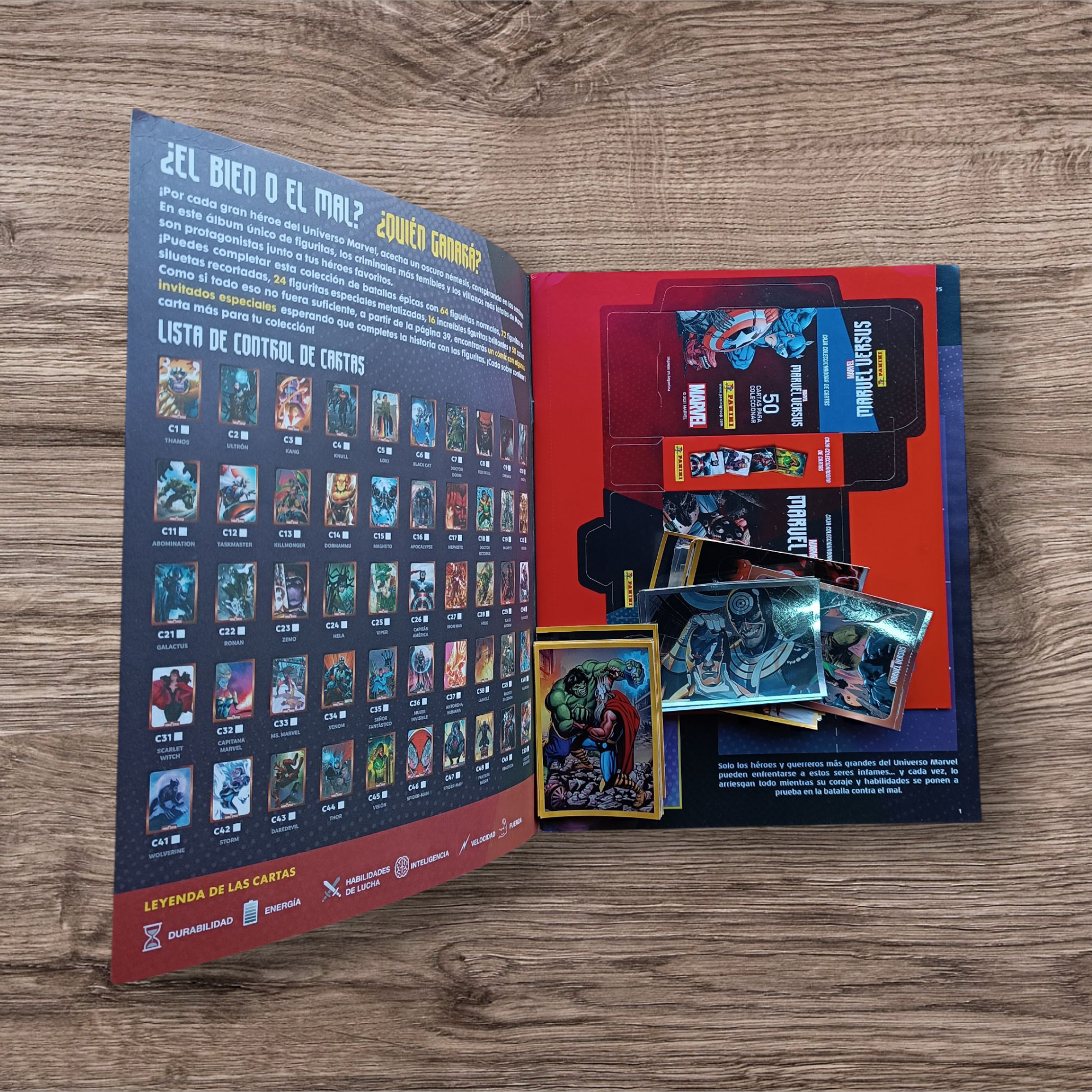 Álbum + 62 figuritas Marvel Versus
