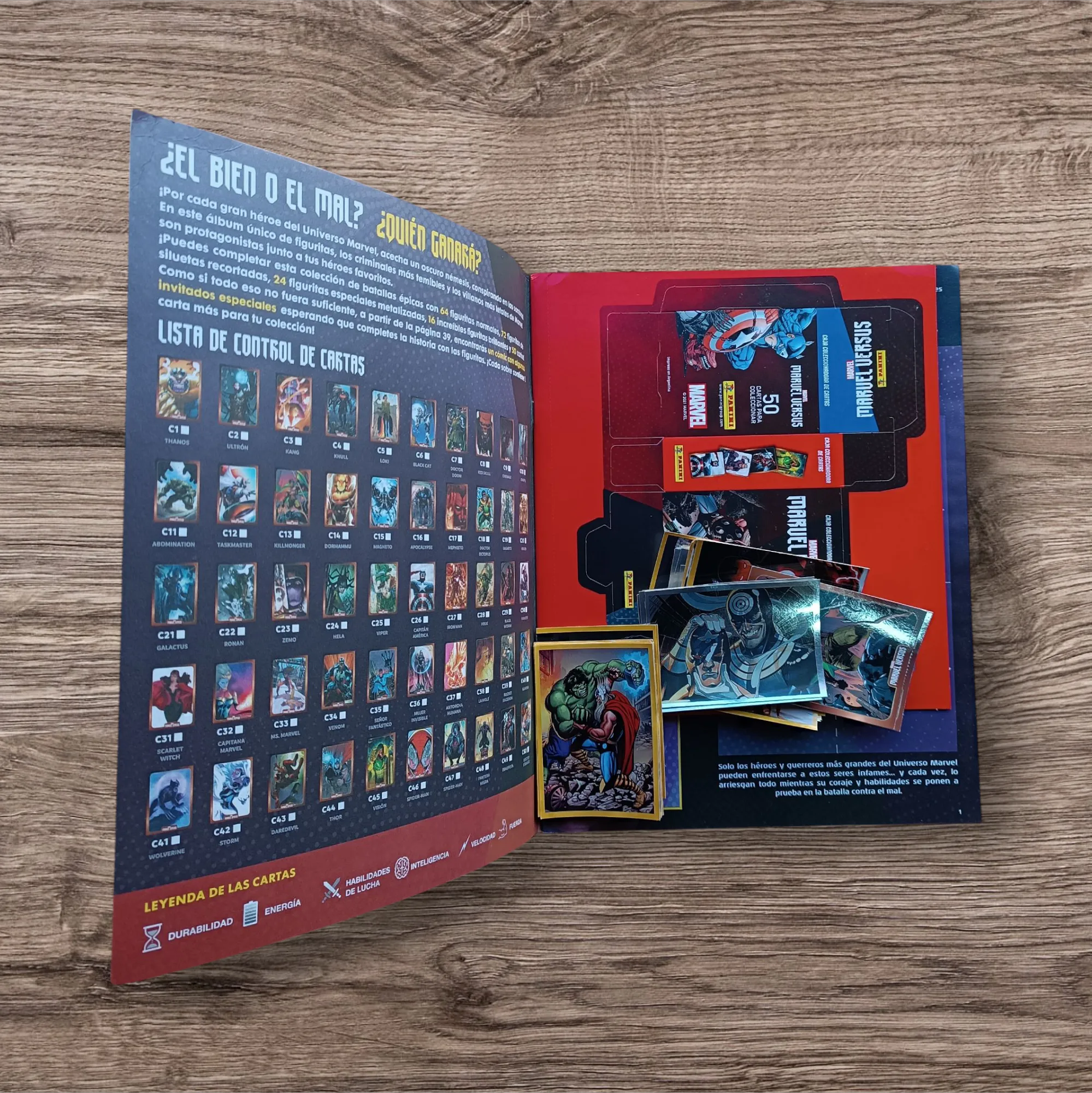 Álbum + 62 figuritas Marvel Versus
