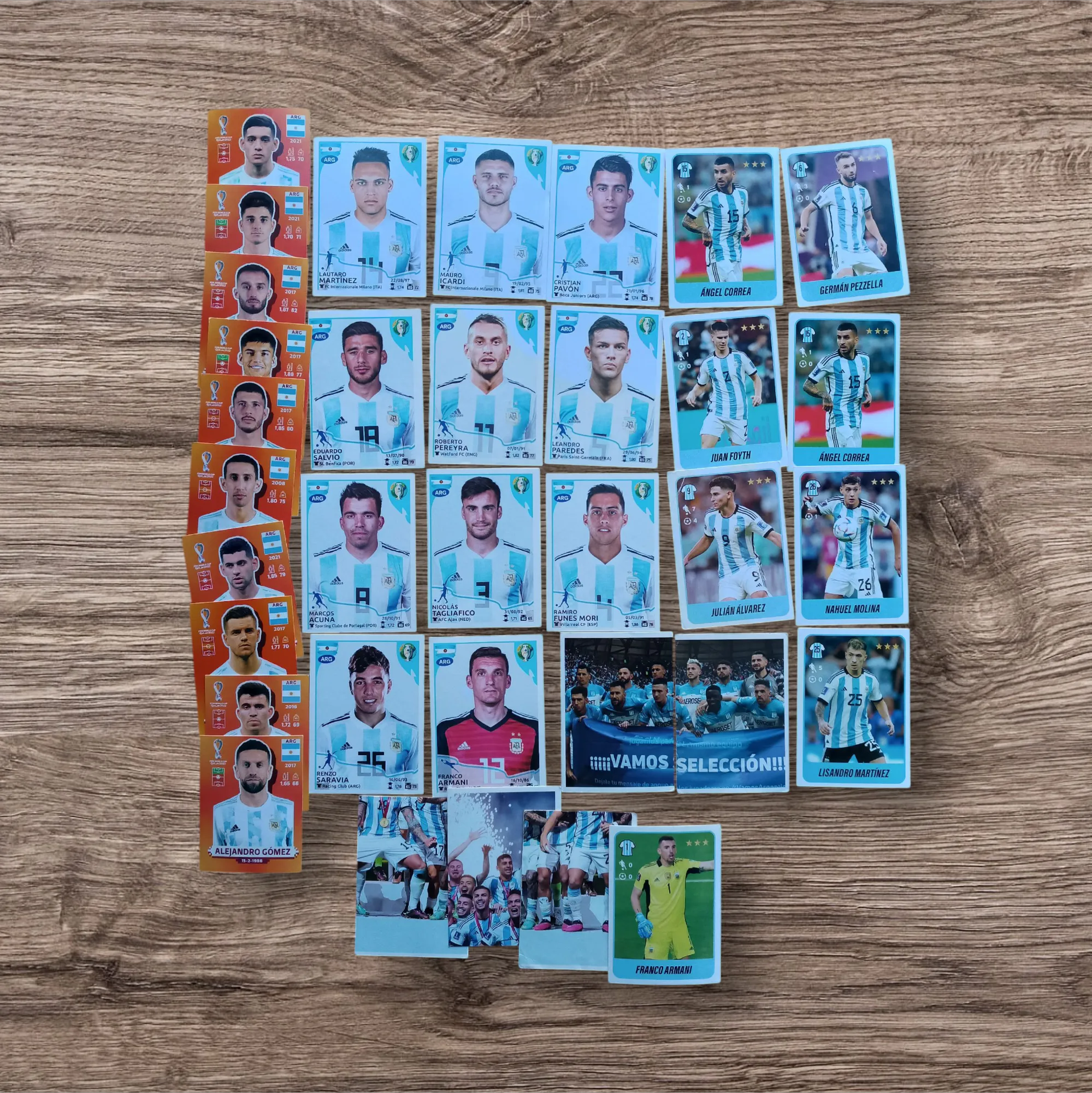 Lote 34 figuritas sin repetir Selección Argentina