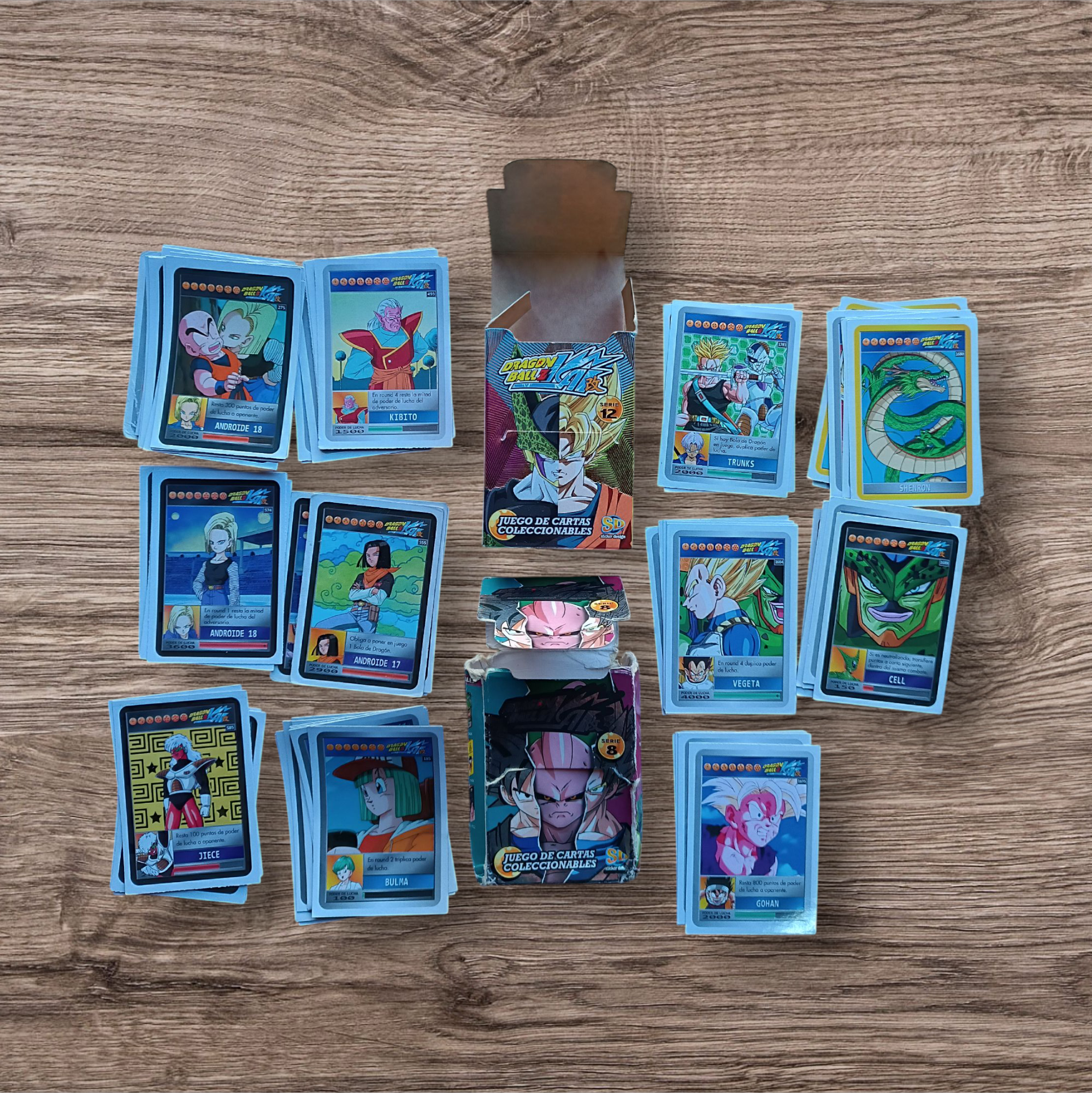 Lote 75 cartas Dragon Ball Z series 8 y 12