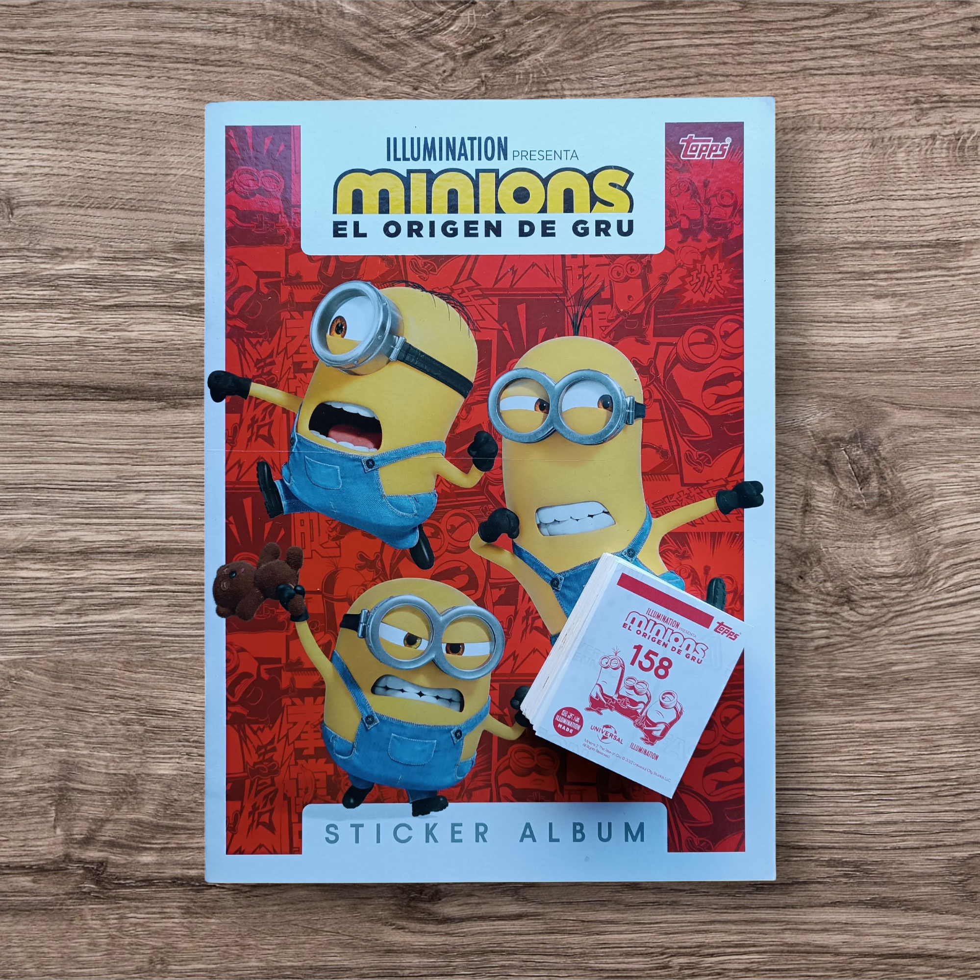 Álbum + 105 figuritas Minions el Origen de Gru