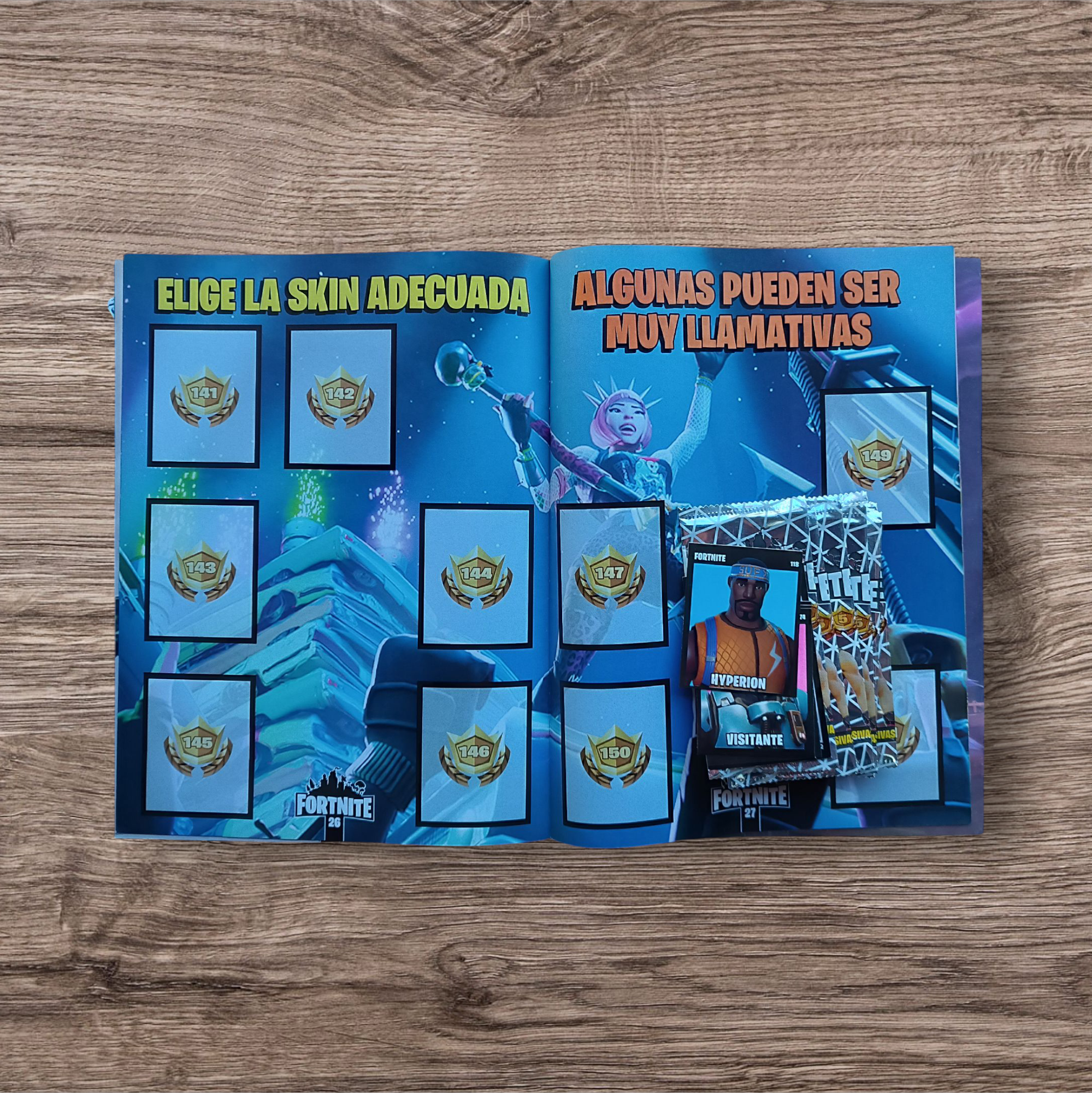 Álbum + 8 sobres + 4 figuritas Fortnite Especial Battle Royale
