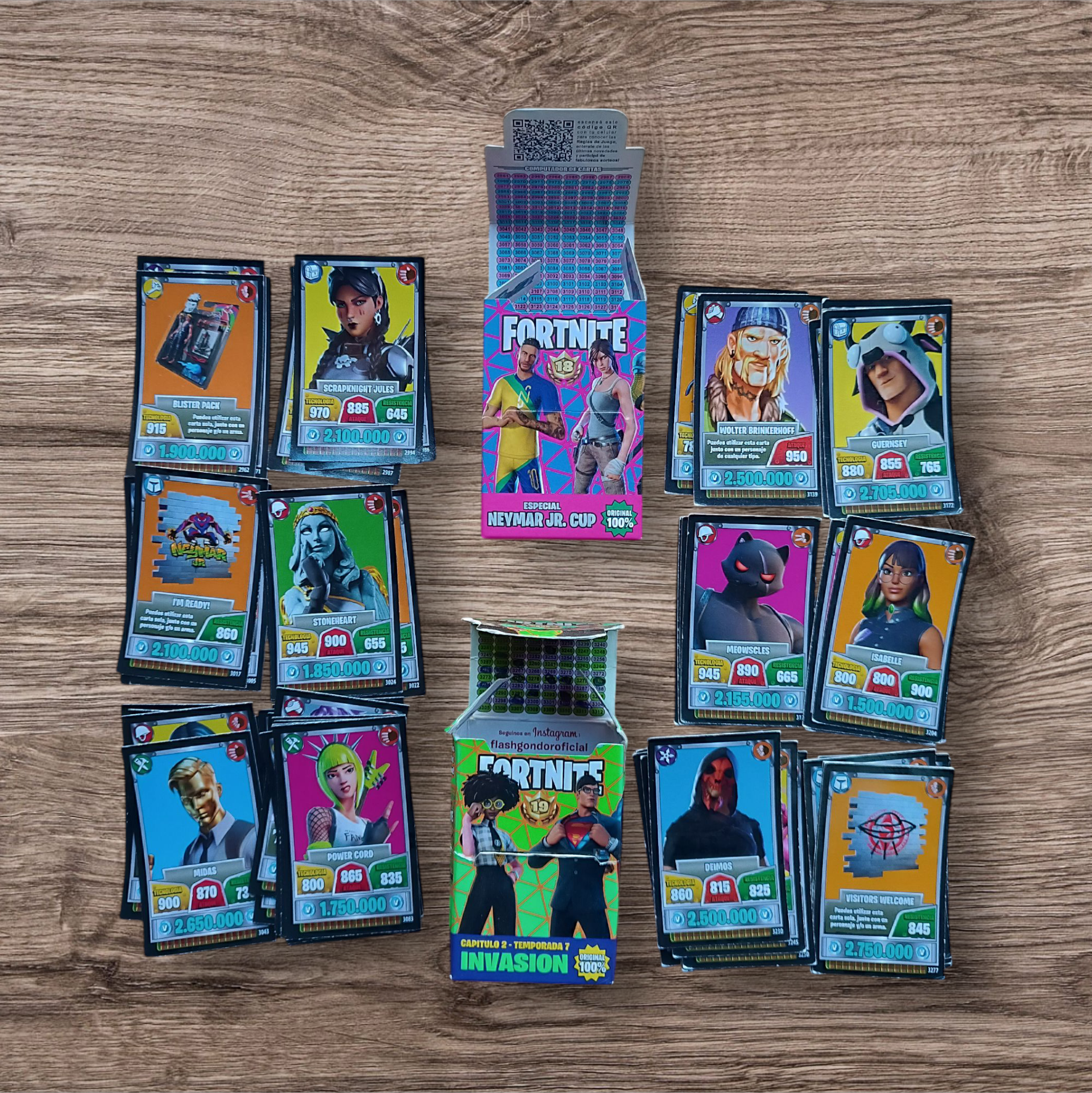Lote 64 cartas Fortnite series 18 y 19
