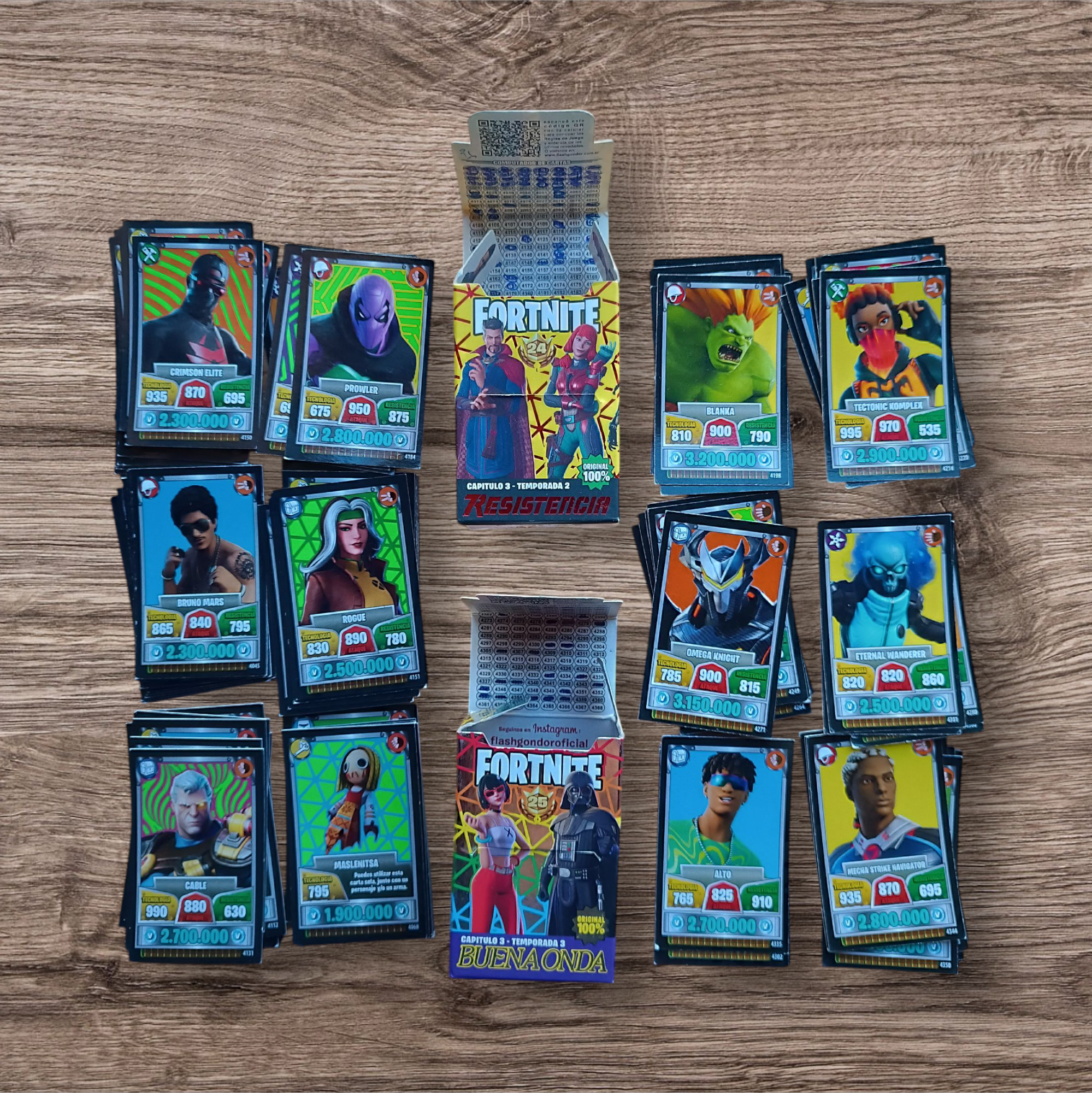 Lote 120 cartas Fortnite series 24 y 25