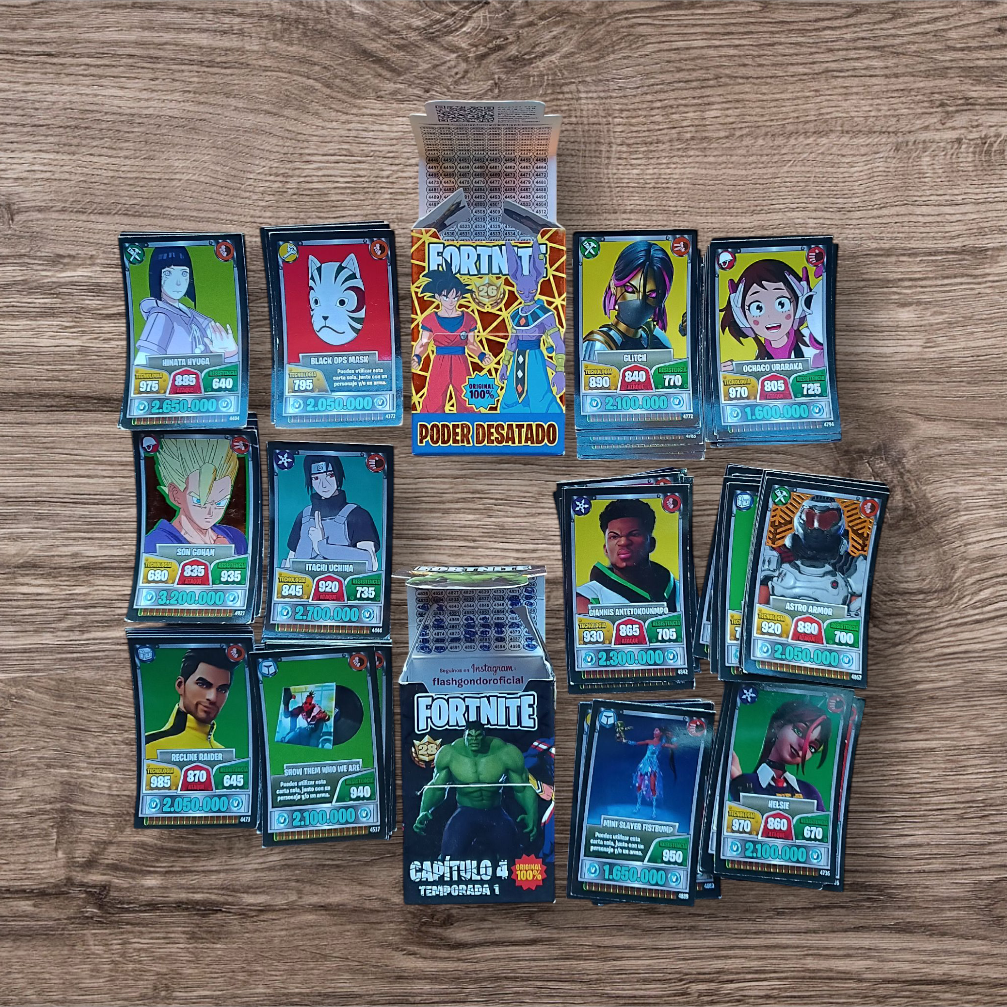 Lote 106 cartas Fortnite series 26 y 28