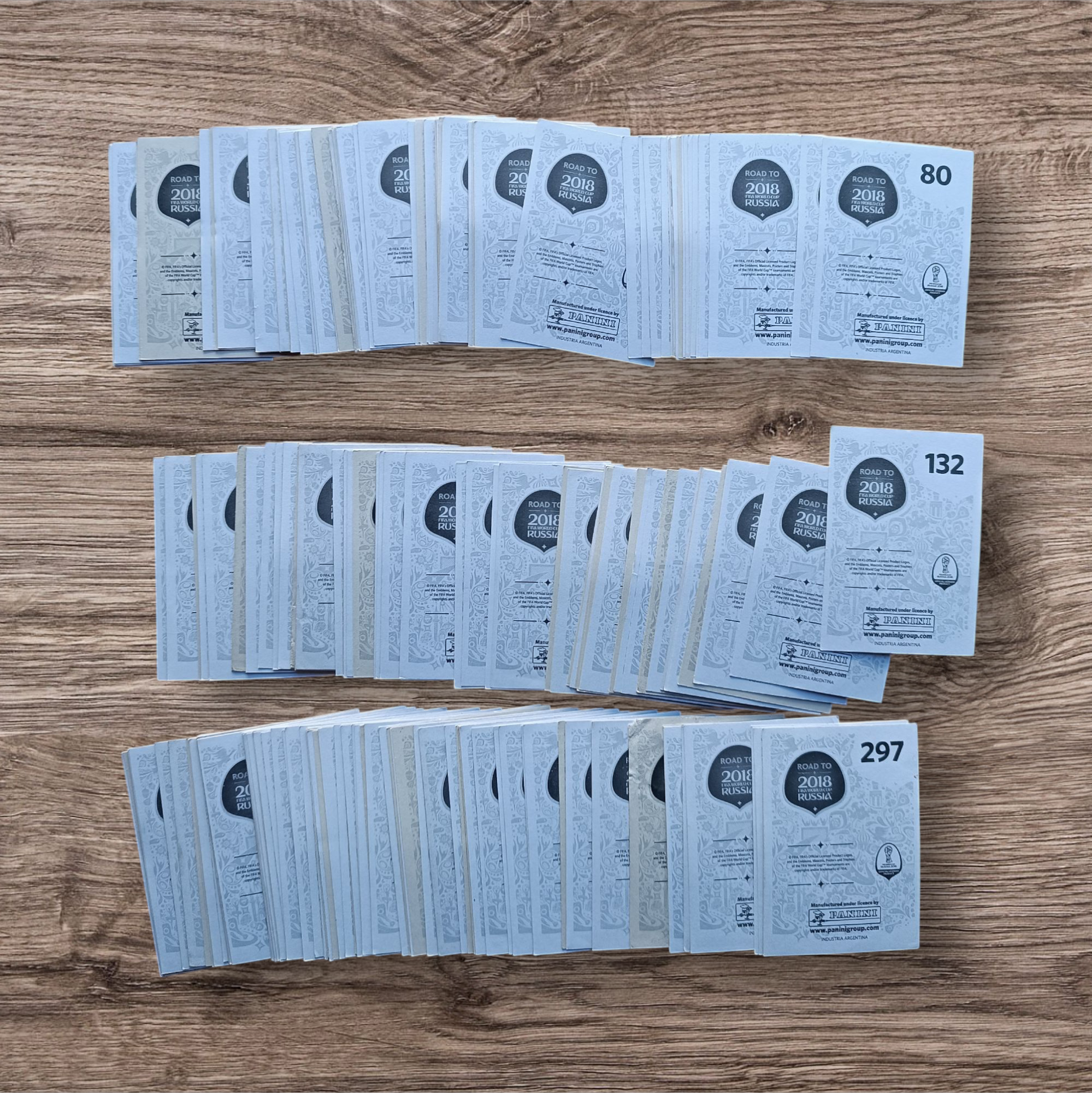 Lote 215 figuritas sin repetir Road to Rusia 2018